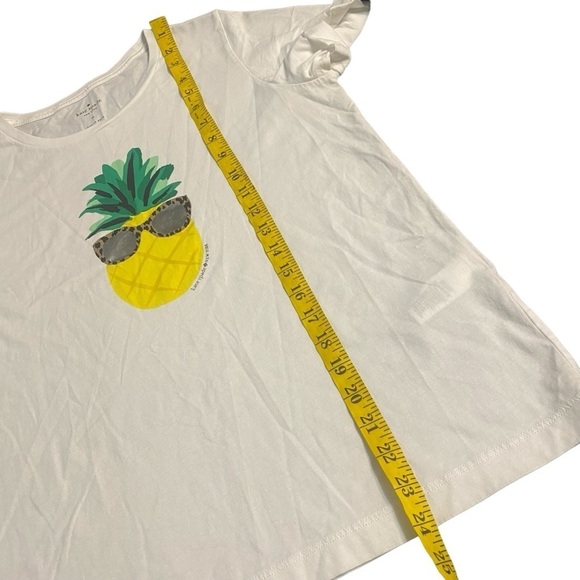 Kate Spade New York White Short Sleeve Pineapple With Sunglasses TShirt Size M - Picture 8 of 9